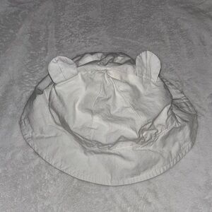 (3 for $10) White Bucket Hat with Bear Ears